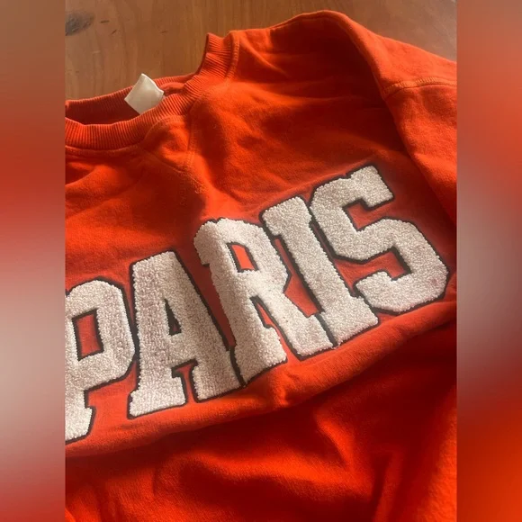 Men's Orange Paris Sweatshirt - Picture 2 of 5